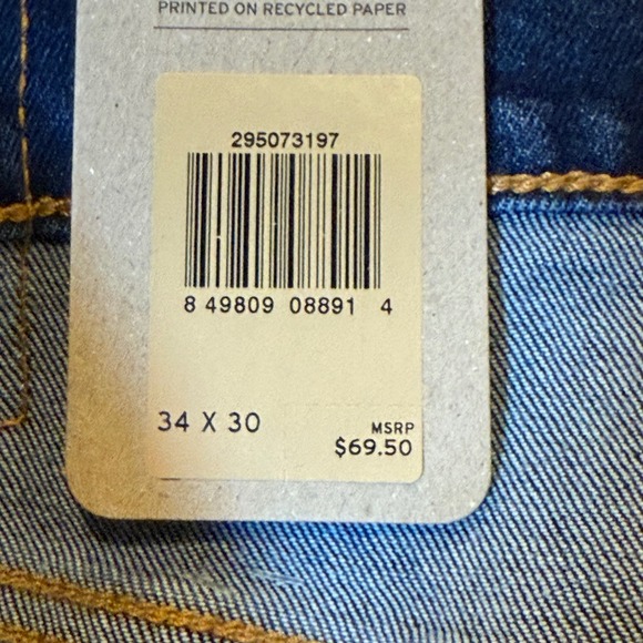 Levi Strauss Co Mens 502 Taper Stretch Dark Wash Jeans 34x30 - Picture 5 of 8